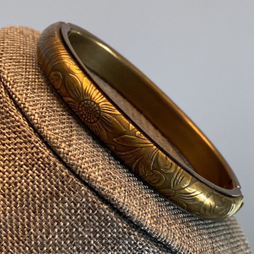 Antique Hinged Embossed Bracelet